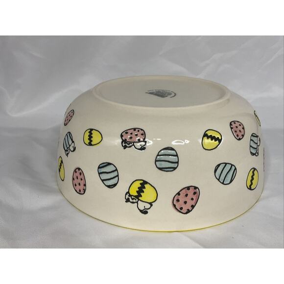 NEW PEANUTS SNOOPY EASTER BEAGLE & EGG LARGE SERVING BOWL - Picture 10 of 11